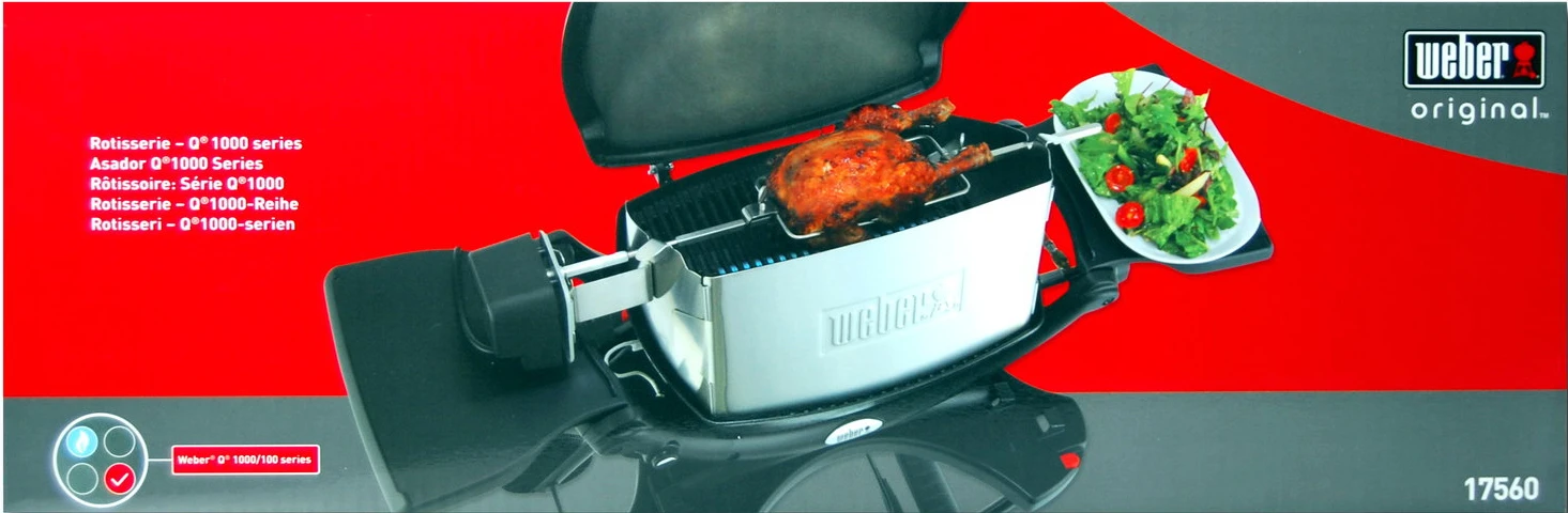 Asador Giratorio Para Weber Q 100, 1000, 1200 Y 1400 6 Asador Giratorio Para Weber Q 100, 1000, 1200 Y 1400 - Imagen 6