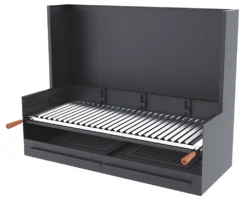 Barbacoa Carbón Y Leña 100 Cm Con Paravaientos