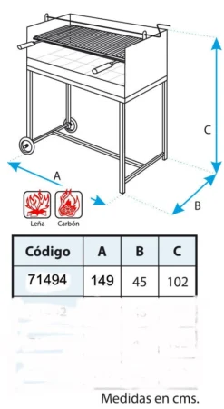Barbacoa Argentina 149 Cm. Con Elevador 5 Barbacoa Argentina 149 Cm. Con Elevador -Óptimo Barbacoa Tienda Barbacoa Argentina 149 cm con Elevador 3