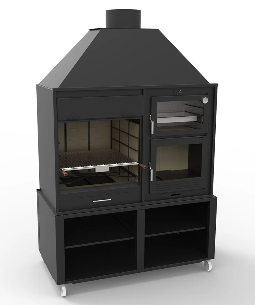 Barbacoa Argentina 160 Cm. Con Horno Y Estantes 1 Barbacoa Argentina 160 Cm. Con Horno Y Estantes