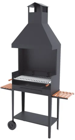 Barbacoa Carbón Y Leña 80 Cm Con Chimenea Y Carro