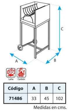 Leñero Con Carro Para Barbacoa Argentina -Óptimo Barbacoa Tienda Barbacoa Lenero con Ladrillo Refractario 4