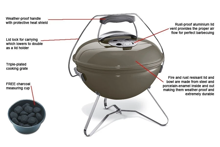 Weber Smokey Joe Premium 37 Cm Gris Humo 6 Weber Smokey Joe Premium 37 Cm Gris Humo - Imagen 6