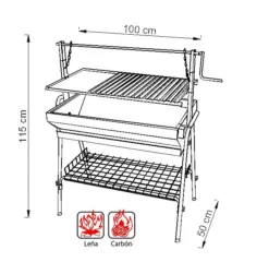 IMEX Barbacoa Con Parrilla-Plancha Inox. Y Elevador 100 Cm. -Óptimo Barbacoa Tienda Barbacoa con Parrilla Plancha Inox y Elevador 100 cm 3