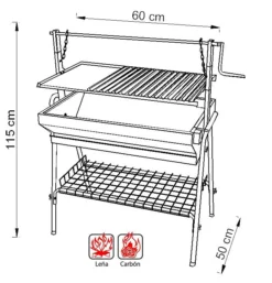 IMEX Barbacoa Con Parrilla-Plancha Inox. Y Elevador 60 Cm. 5 IMEX Barbacoa Con Parrilla-Plancha Inox. Y Elevador 60 Cm. -Óptimo Barbacoa Tienda Barbacoa con Parrilla Plancha Inox y Elevador 60 cm 3