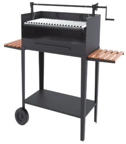 Barbacoa De Carbón Y Leña 60 Cm Con Elevador Y Carro