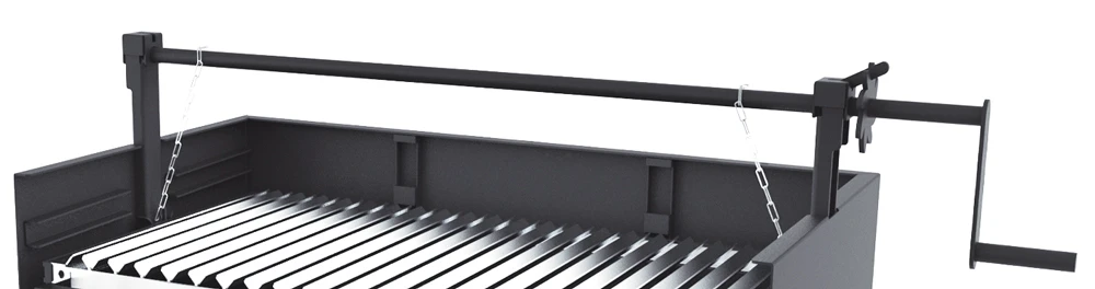 Barbacoa De Carbón Y Leña 60 Cm Con Elevador Y Carro - Imagen 3