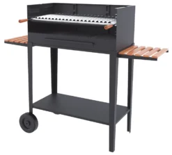 Barbacoa De Carbón Y Leña 80 Cm Con Carro