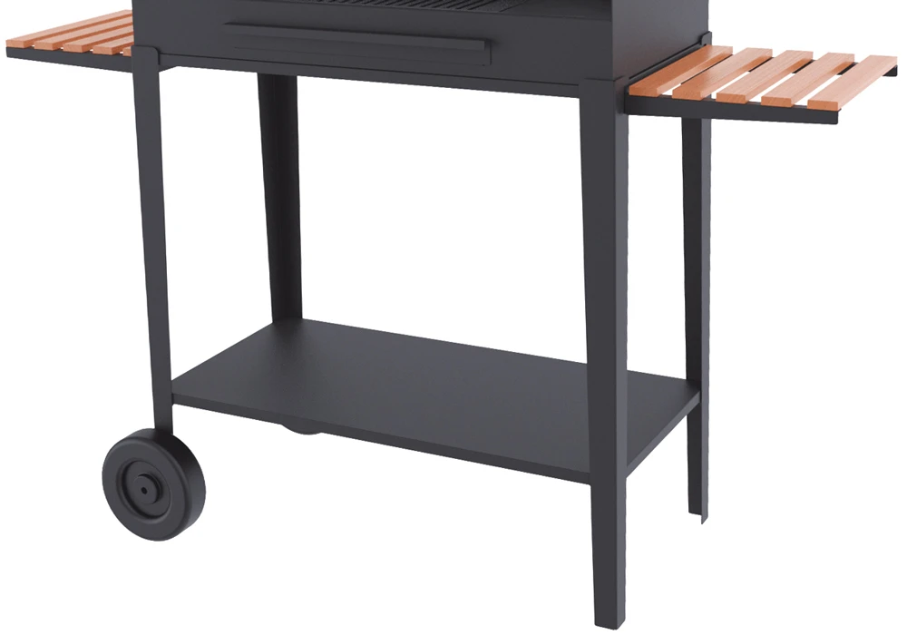 Barbacoa De Carbón Y Leña 80 Cm Con Elevador Y Carro - Imagen 2