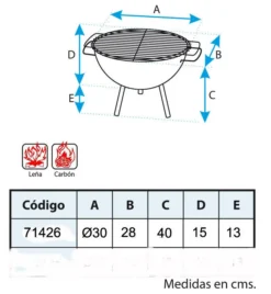 IMEX Barbacoa De Mesa Redonda 30 Cm. 5 IMEX Barbacoa De Mesa Redonda 30 Cm. -Óptimo Barbacoa Tienda Barbacoa de Mesa Redonda 30 cm 3