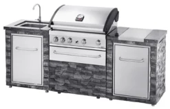 Cocina Exterior Acero Inoxidable Y Piedra Alicante