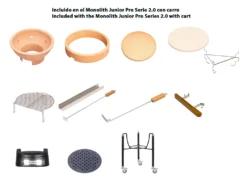 Kamado Monolith Junior Pro Series 2.0 Negro Con Pies -Óptimo Barbacoa Tienda Kamado Monolith Junior Negro con Pies 121