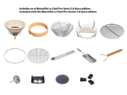 Kamado Monolith Le Chef Pro Series 2.0 Burdeos Sin Pies 33 Kamado Monolith Le Chef Pro Series 2.0 Burdeos Sin Pies -Óptimo Barbacoa Tienda Kamado Monolith Lechef Rojo 123