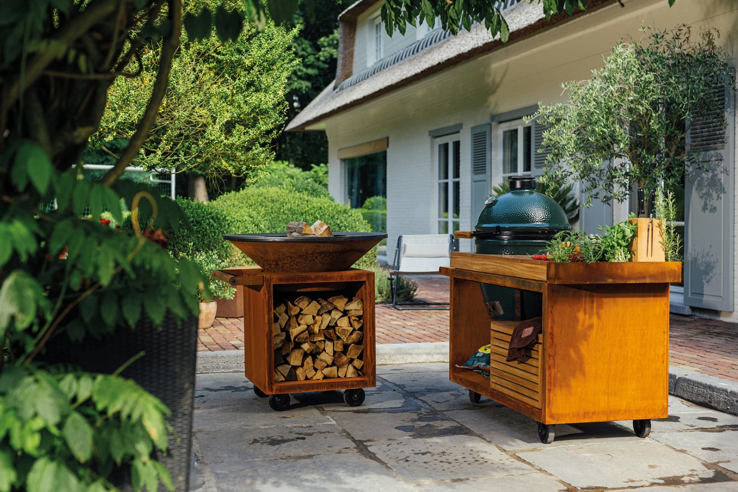 Mesa Con Tabla De Teca Ofyr Para Big Green Egg - Imagen 4