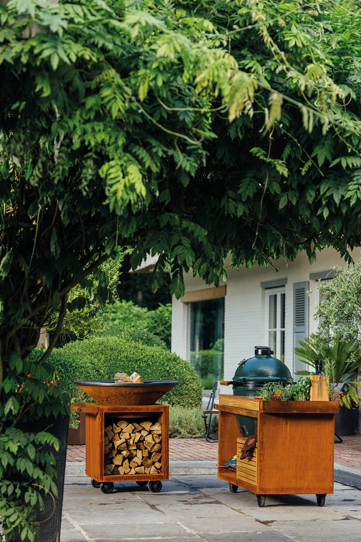 Mesa Con Tabla De Teca Ofyr Para Big Green Egg - Imagen 5